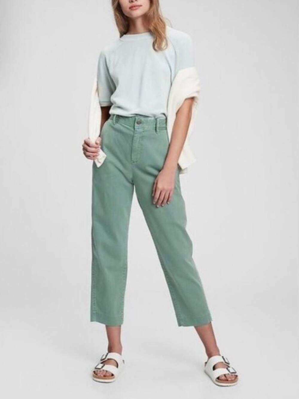 GAP Barrel Leg Khaki High Rise Pants